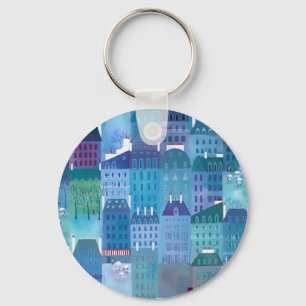 Paris Blues Key Ring