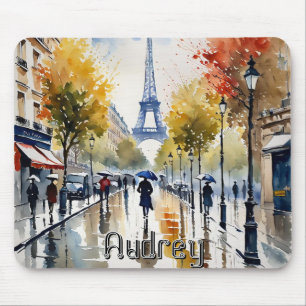 Paris Blvd Eiffel Tower Personalised Mouse Mat