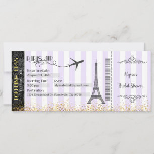 Paris Boarding Pass Invitation, Paris Invite