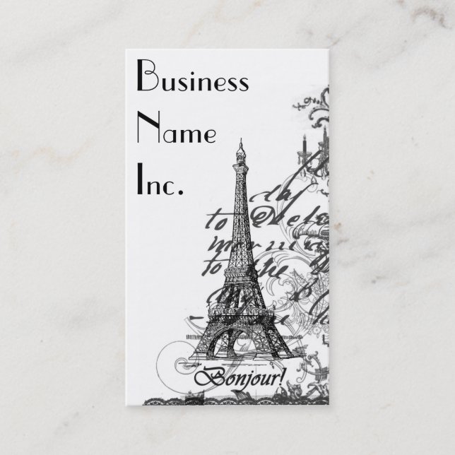 Paris Bonjour Collage Business Cards (Front)