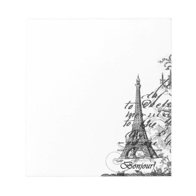 Paris Bonjour Collage Notepad (Front)