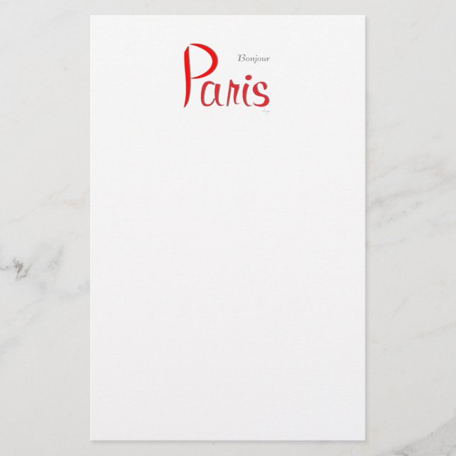 PARIS Bonjour (Hello) Stationery (Front)