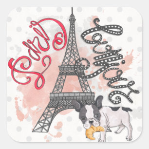 Paris Bonjour Square Sticker