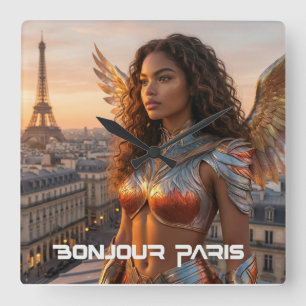 PARIS - BONJOUR SQUARE WALL CLOCK