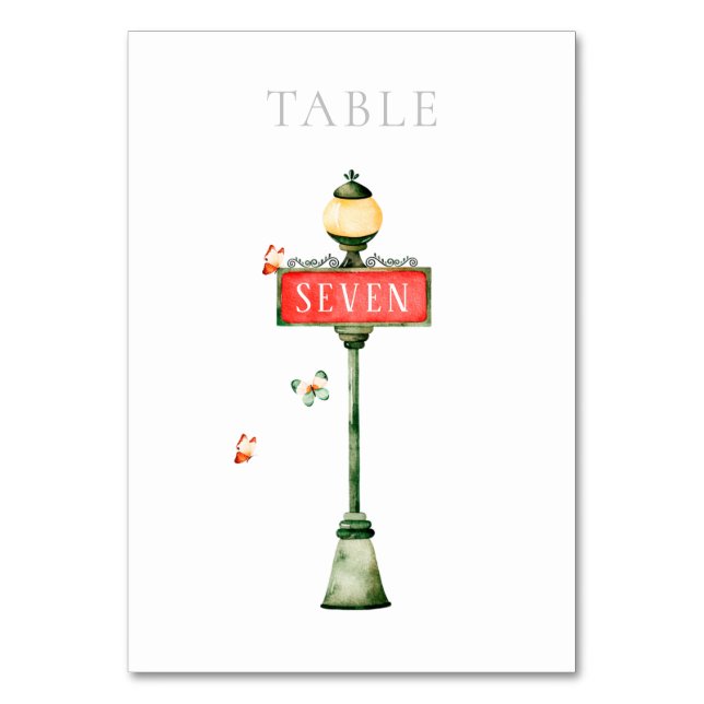 Paris Boulangerie Watercolor   Table Number (Front)