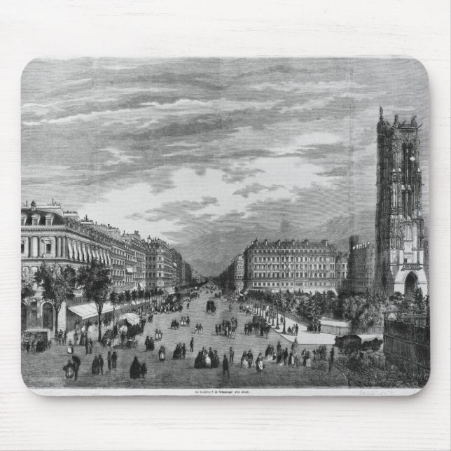 Paris, Boulevard de Sebastopol Mouse Mat (Front)