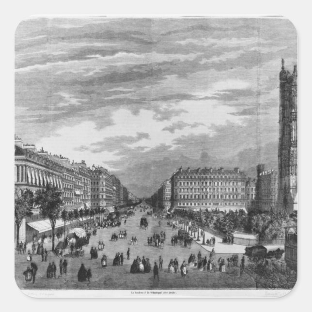 Paris, Boulevard de Sebastopol Square Sticker (Front)