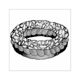 Paris-Brest Choux Pastry French Patisserie France Rubber Stamp