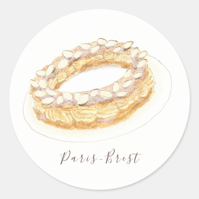 Paris-Brest watercolor Classic Round Sticker (Front)