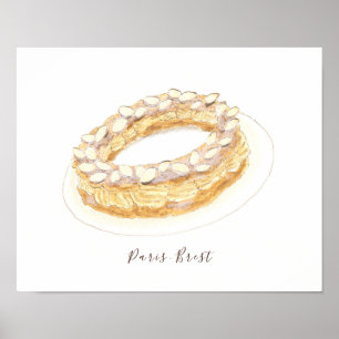 Paris-Brest watercolor Poster