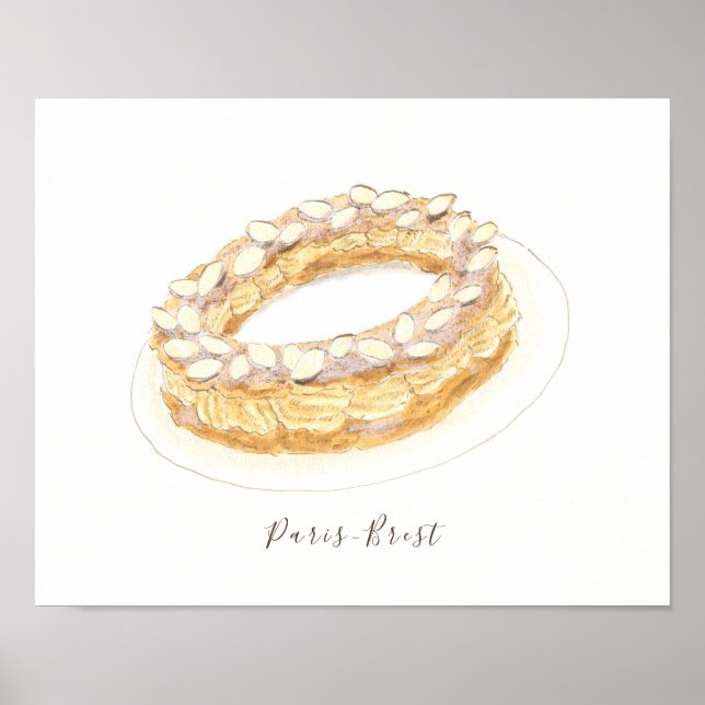 Paris-Brest watercolor Poster (Front)