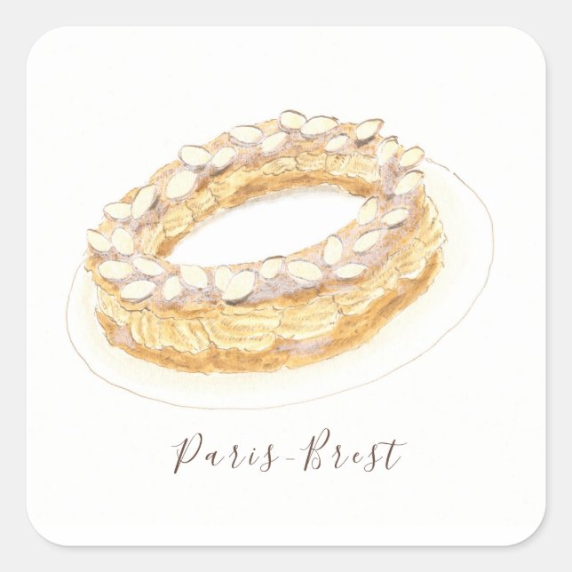 Paris-Brest watercolor Square Sticker (Front)
