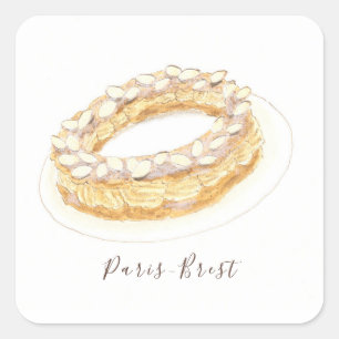 Paris-Brest watercolor Square Sticker