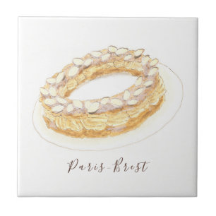 Paris-Brest watercolor Tile