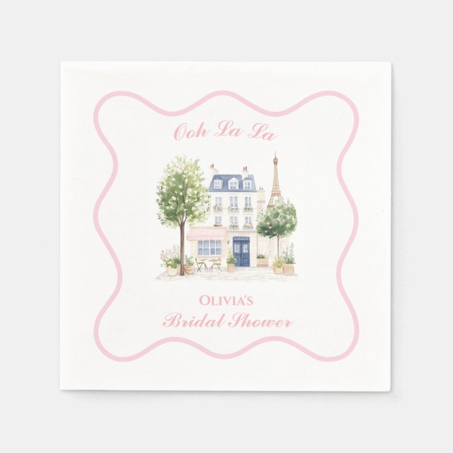 Paris Bridal Shower Parisian Cafe Napkin (Front)