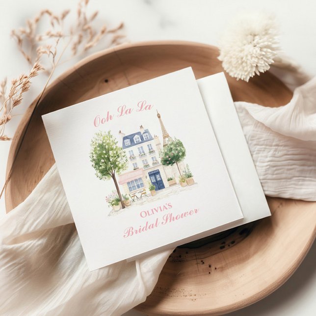 Paris Bridal Shower Parisian Cafe Napkin (Creator Uploaded)