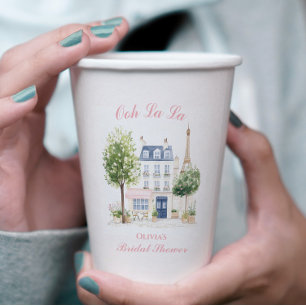 Paris Bridal Shower Parisian Cafe Paper Cups