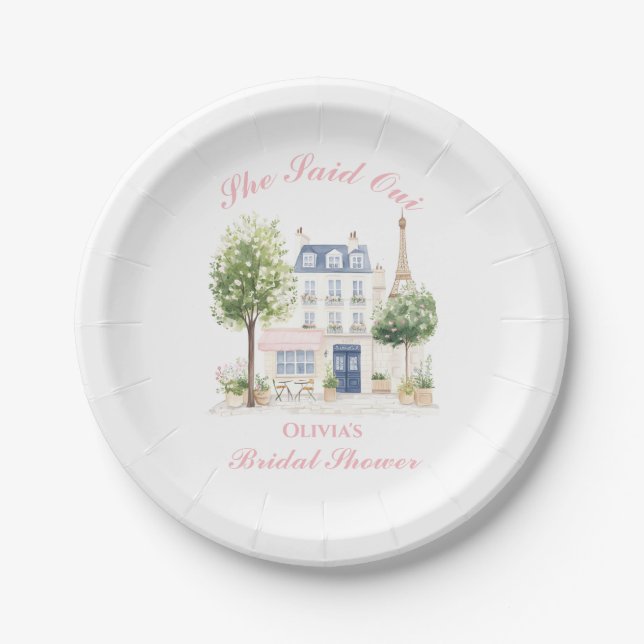 Paris Bridal Shower Parisian Cafe Paper Plate (Front)