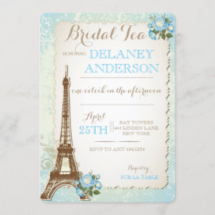 Paris Bridal Shower Tea Party Invitation