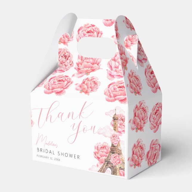Paris Bridal Shower Thank You Favour Box (Front Side)