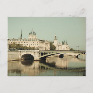 Paris, bridges of love postcard