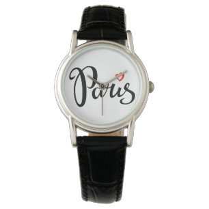 Paris Brush Lettering With Heart Watch