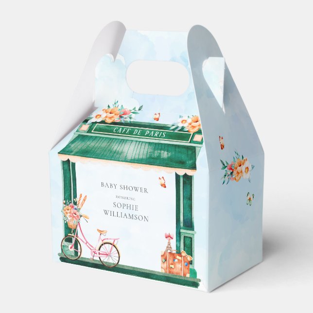 Paris Cafe Boulangerie Watercolor  Favour Box (Front Side)