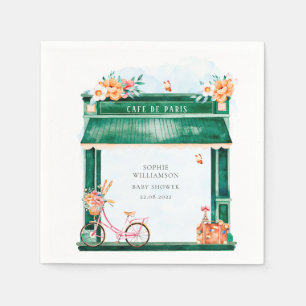 Paris Cafe Boulangerie Watercolor Napkin