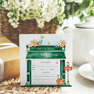 Paris Cafe Boulangerie Watercolor Recipe Invitation