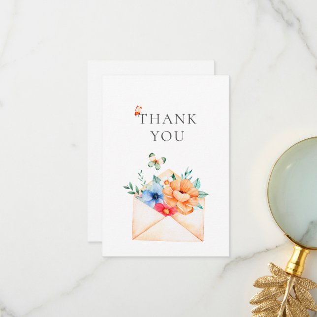 Paris Cafe Boulangerie Watercolor  Thank You Card (Front/Back In Situ)