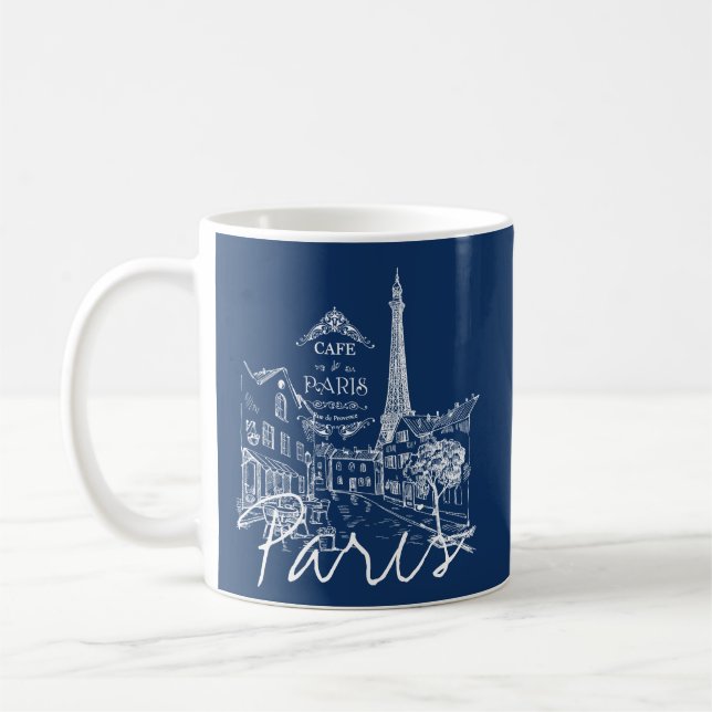 Paris cafe  coffee mug (Left)