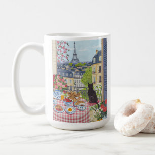 Paris Café Illustration Eiffel Tower Coffee Mug