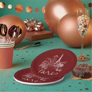 Paris cafe  paper plates