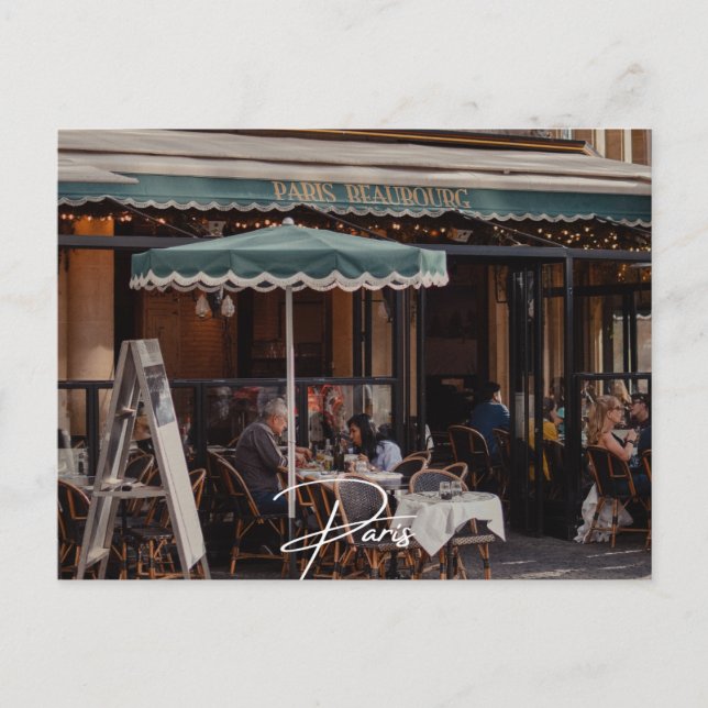 Paris Cafe (Paris) Holiday Postcard (Front)