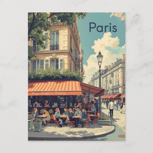 Paris Café Postcard (Front)