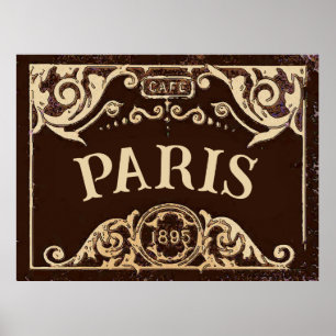 PARIS Cafe Sign Vintage