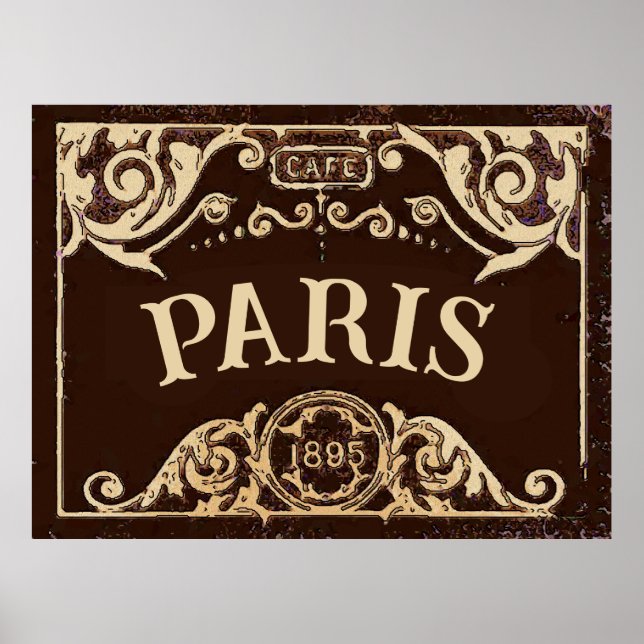PARIS Cafe Sign Vintage (Front)