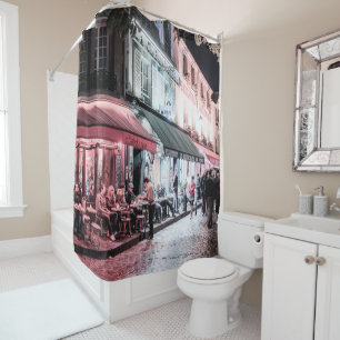Paris Café Street Scene   Shower Curtain