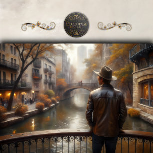 Paris Canal Autumn Reflection Decoupage Tissue Paper