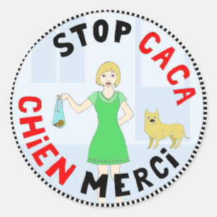 Paris, capitale de la crotte classic round sticker