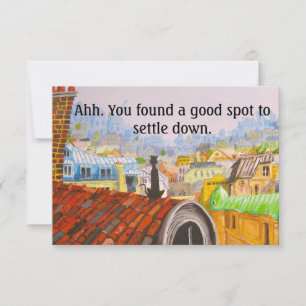 PARIS CAT NEW HOUSE by Slipperywindow Card