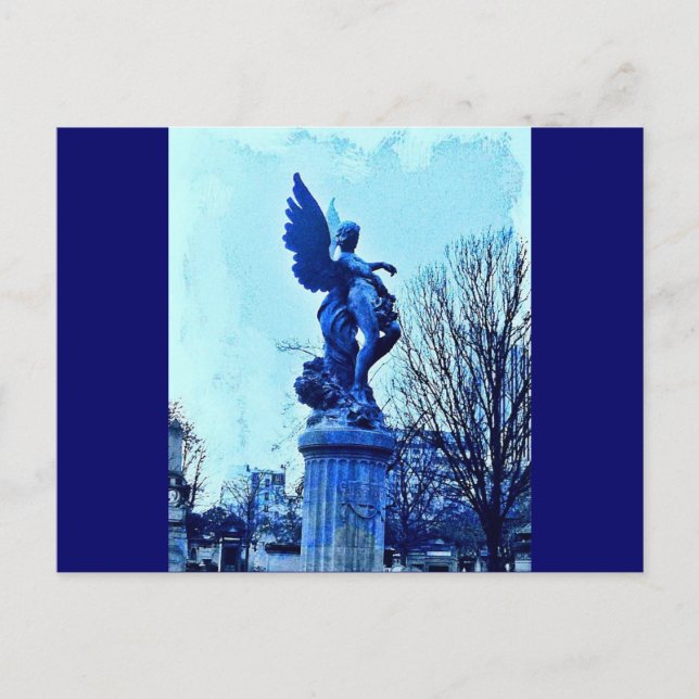 Paris Cemetary Angel Postcard (Front)
