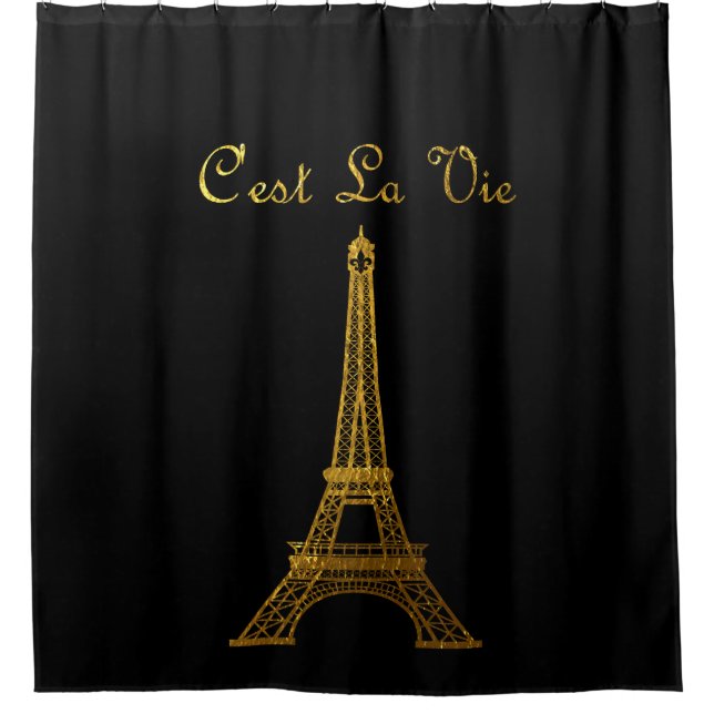 Paris: C'est La Vie Shower Curtain (Front)