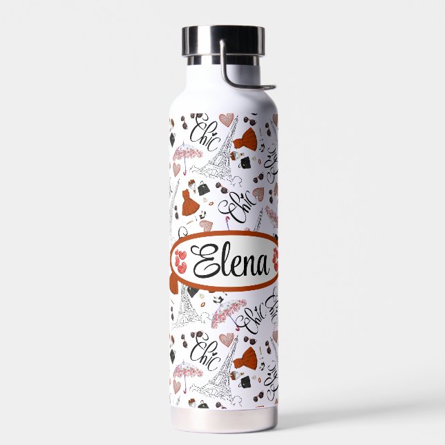 Paris Chic custom Water Bottle (Left)