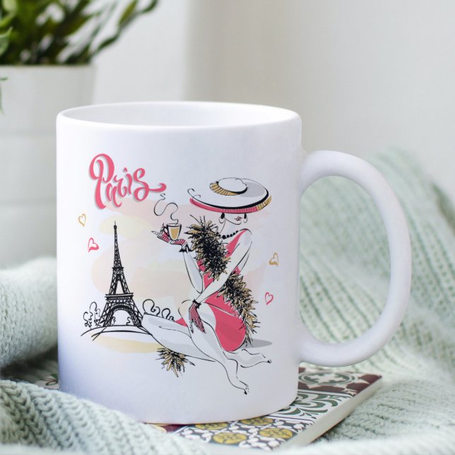 Paris Chic Modern Fashionable Woman Coffee Mug