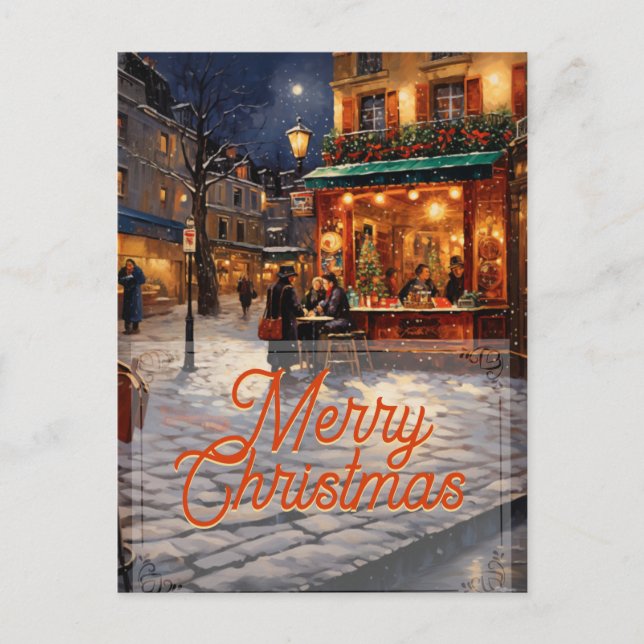 Paris Christmas Art Postcard (Front)
