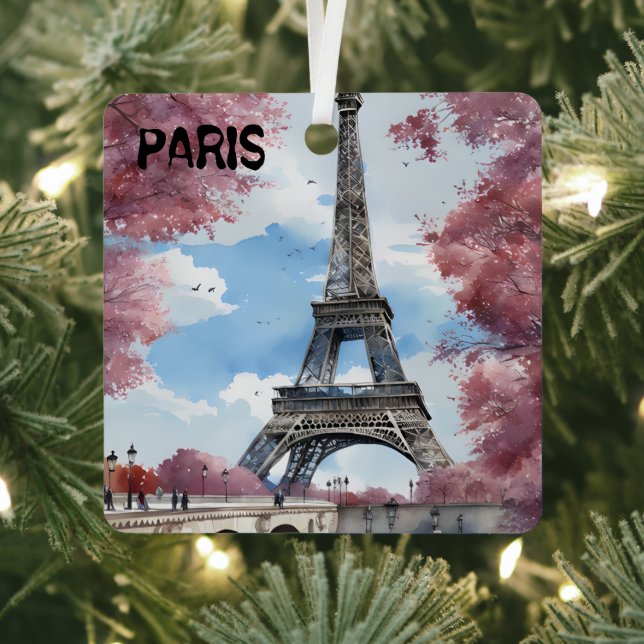 Paris christmas travel metal tree decoration (Insitu)