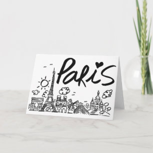 Paris City Doodle Card
