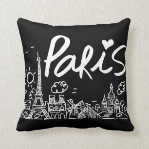 Paris City Doodle Cushion