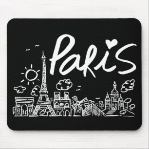 Paris City Doodle Mouse Mat
